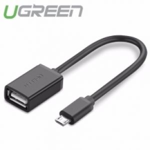 Dây Micro USB 2.0 OTG dạng tròn dài 12cm UGREEN US126 10396 (màu đen)
