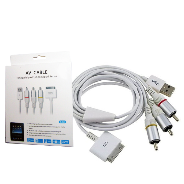 Cáp iPhone 3,4 - iPad 1,2,3 To AV Cáp iPhone 3,4 - iPad 1,2,3 To AV