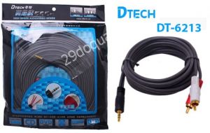 Cáp loa Audio 3m DTECH DT-6212  1 ra 2 đầu bông sen