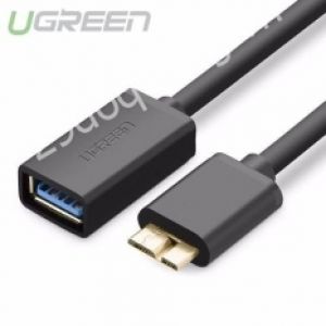 Dây Micro USB 3.0 OTG đực sang USB 3.0 cái cái dây tròn cho Samsung Note 3/S4/S6 dài 20CM UGREEN US127 10816 (đen)