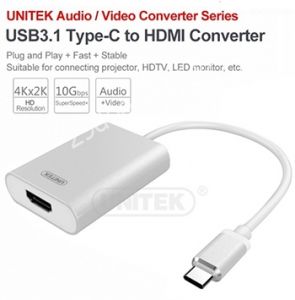 Cáp Type-C To HDMI (L) Unitek (Y 6309)