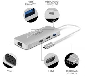 USB3.1 Type-C Aluminium Multi-Port Hub with Power Unitek Y-9116